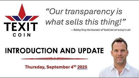 TexitCoin Intro and Update 09/04/25