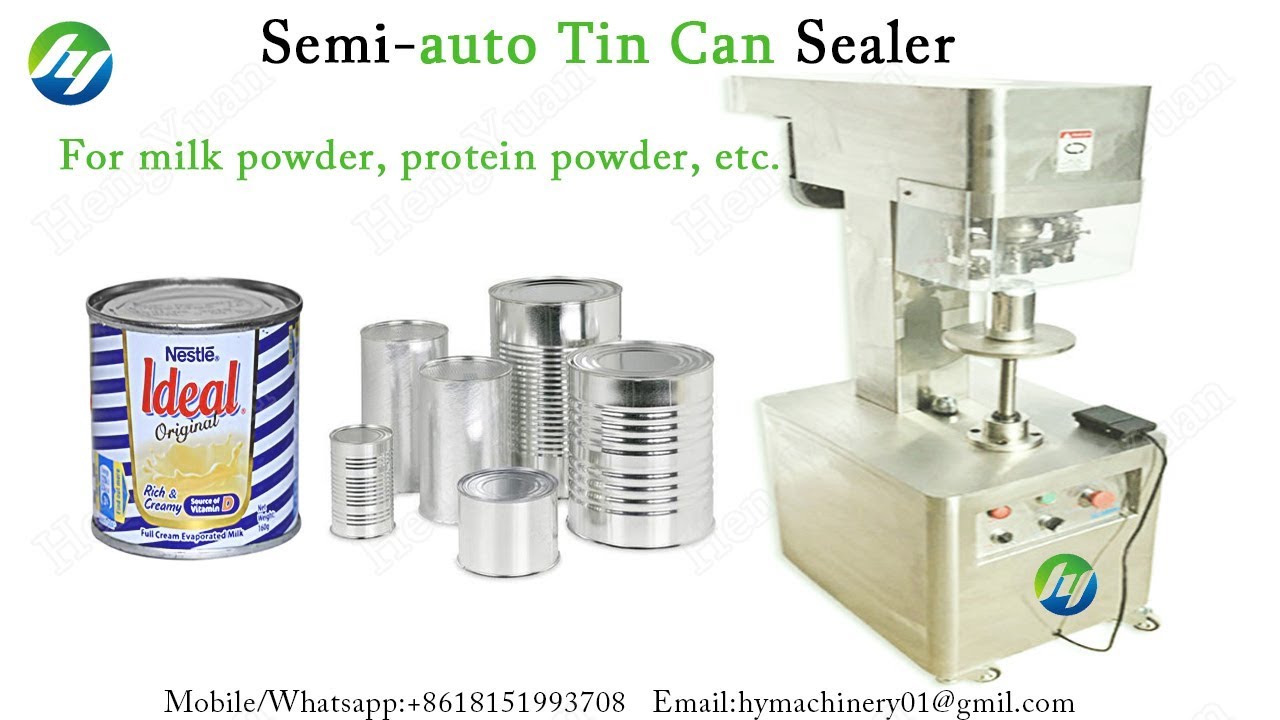 Semi-automatic Tin Can Sealer | Milk Powder Container Sealing Machine