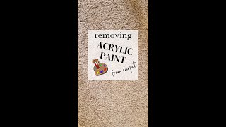 getting acrylic paint  out of carpet | cleaning #shorts