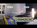 EXTREME DEKOR KAMAR TIDUR MINIMALIST MONOCHROME JADI AESTHETIC | MAKEOVER KAMAR KELILING