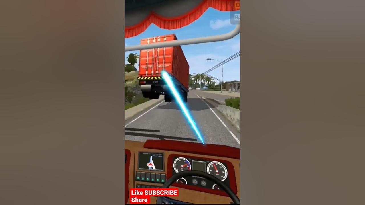 Apne aap udaa hawa me truck ka trolley | Bus simulator Indonesia apk mod #bussid #shorts