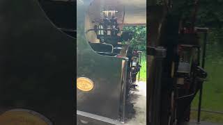 Looking inside Waleswood the colliery pit steam locomotive at Matlock riverside on Peak rail railway