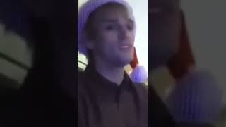 Aaron singing Christmas songs from his holiday livestream acoustic performance in 2014 #aaroncarter