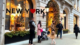 [4K]NYC Christmas WalkUpper East Side, Madison Ave/Holiday Decorations✨Ralph's Coffee☕Dec.15 2021