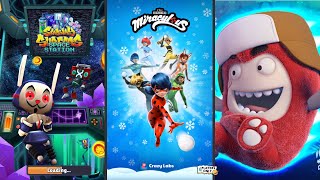 Subway Surfers 🏄SPACE STATION Map! VS Miraculous Ladybug & Cat Noir 🐞VS Oddbods Turbo Run screenshot 4