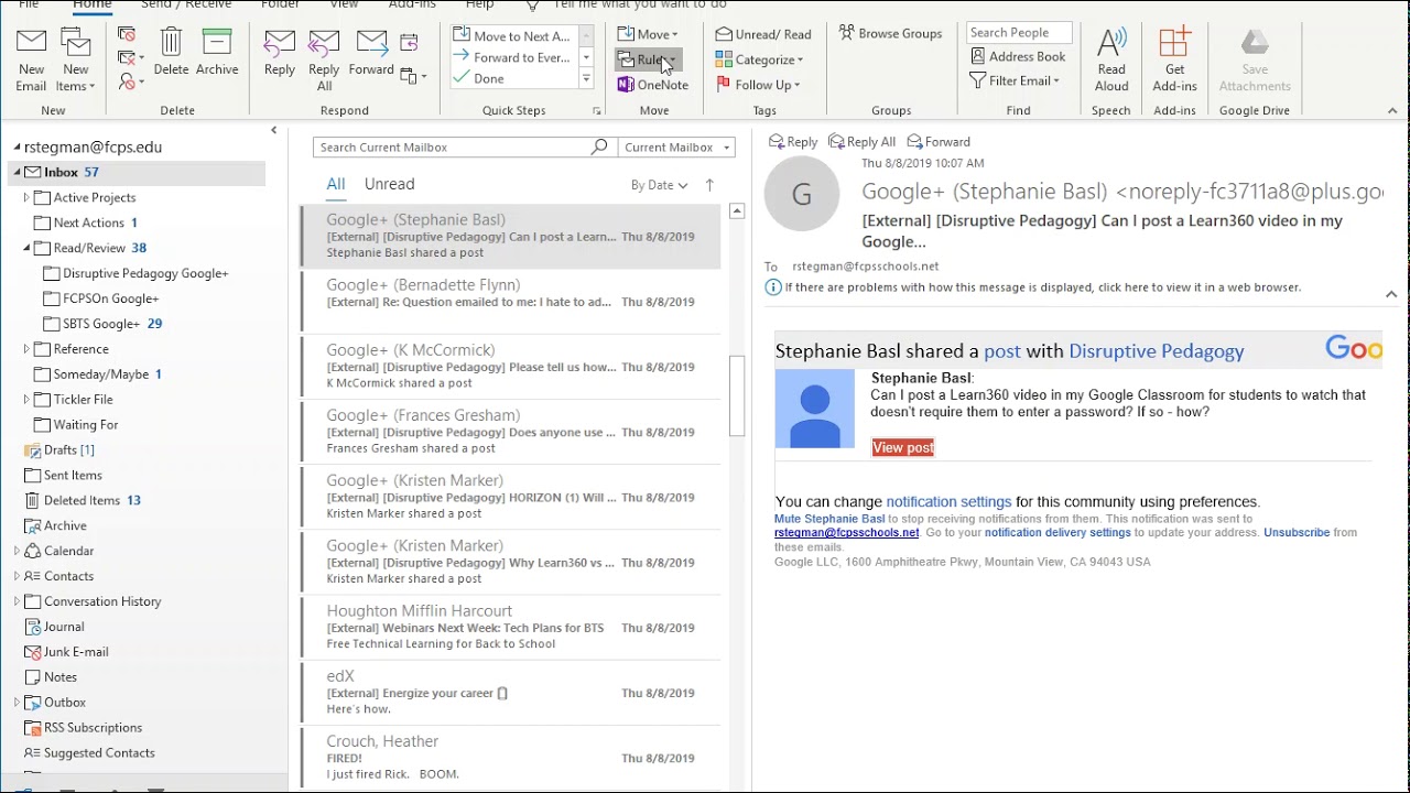 Create An Outlook Rule To Move An Email Based On The Subject Line YouTube