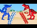 TEAM SHARKZILLA vs TEAM DINOSAUR EVOLUTION T-REX : If Boundary Changes ? Godzilla Cartoon Animation