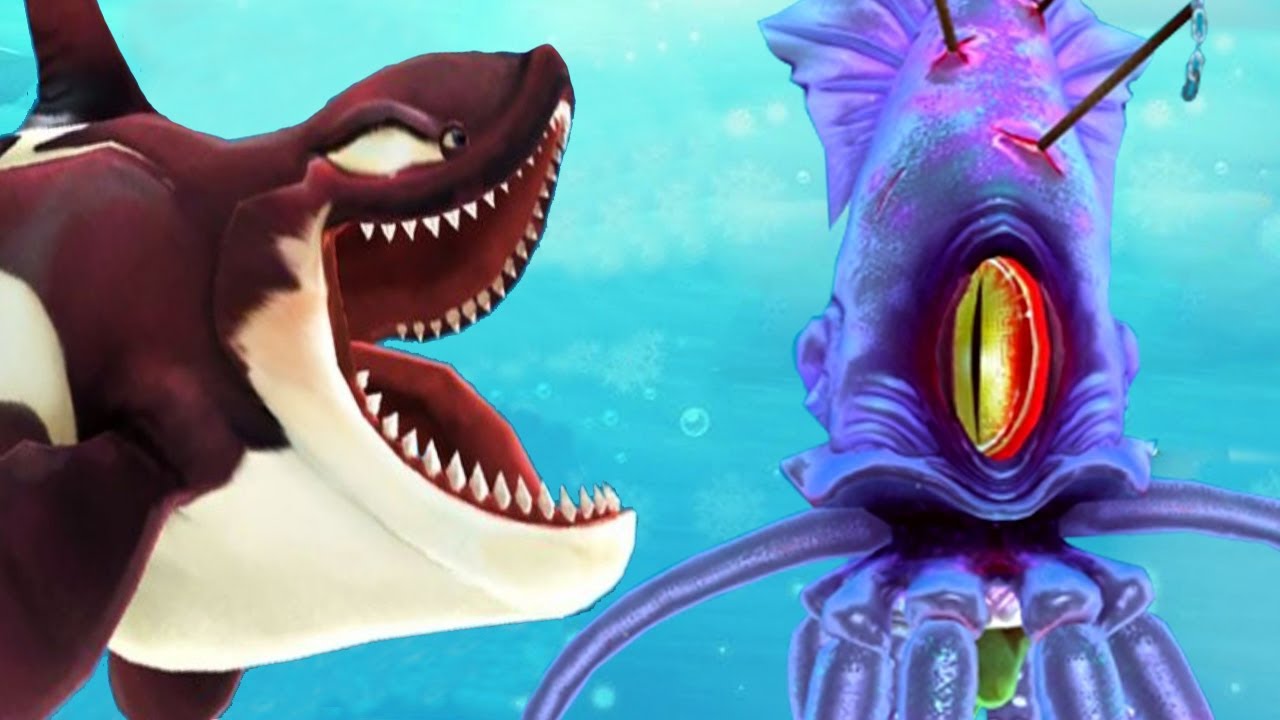 Hungry Shark World - Killer Whale vs Colossal Squid BOSS BATTLE New ...