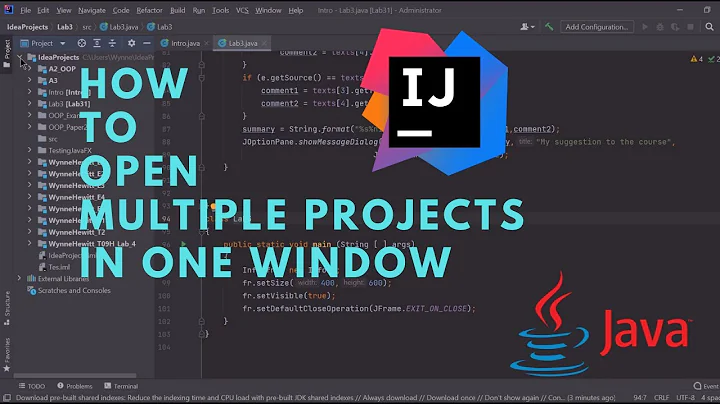 WORKING ON DIFFERENT PROJECTS IN THE SAME WINDOW INTELLIJ TUTORIAL