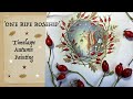 Artisttimelapse painting  autumnfall squirrel and rosehips