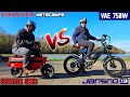 Scooter 50cc vs vlo 750w  qui remportera la course  honda motocompo ou jansno x50 essence vs lec