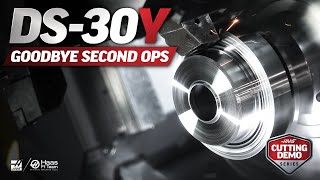 Say Goodbye To 2nd Ops! Haas DS-30Y Dual-Spindle Live Tooling Cutting Demo - Haas Automation, Inc.