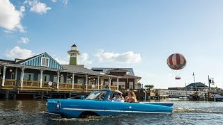 Amphicar On Ride - Dream Boat - Disney Springs Transforming Car Experience - Car or Boat?