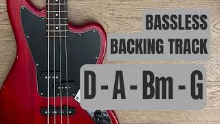 pop rock bass backing track in D Major (bassless backing track)