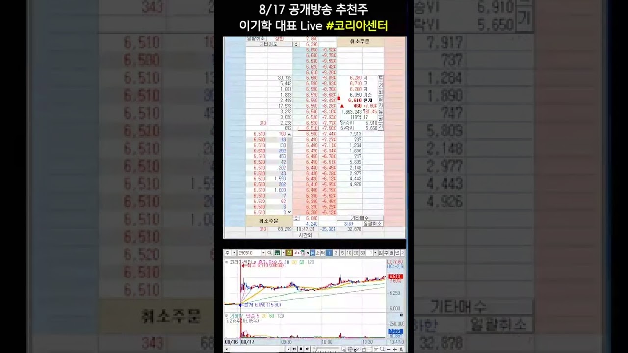 #코리아센터 15% 수익 완료! 공개방송 추천주 | 이기학 대표 #shorts