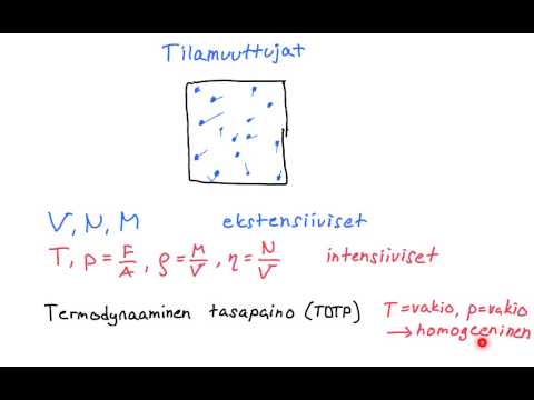 Video: Mitkä termodynaamiset suureet ovat tilafunktioita?
