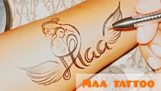 DIY Maa Tattoo || Temporary Tattoo