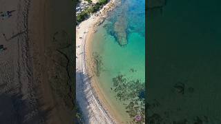 Panorama en drone de la plage de Cala Longa à Bonifacio en Corse du Sud (extrême sud)