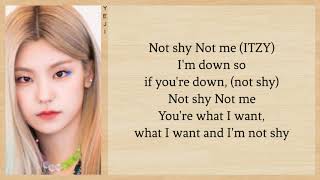ITZY - NOT SHY (English Version) // Easy Lyrics Resimi