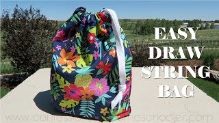Erica's SUPER EASY DRAWSTRING BAG // Sewing Tutorial!