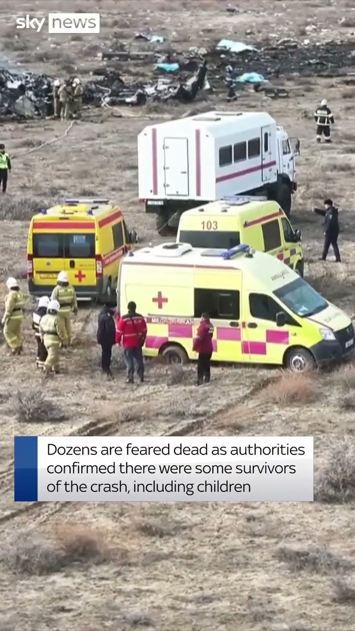 Moment passenger plane crashes in Kazakhstan
