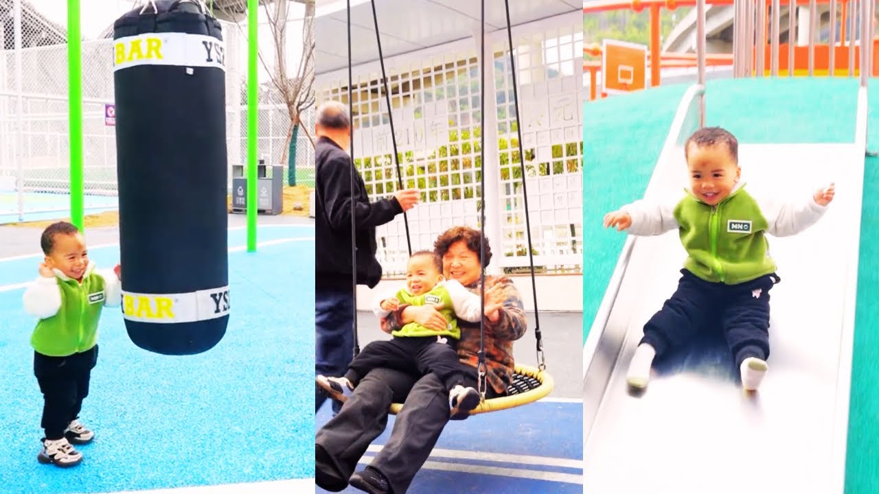 Kaikai fell in love with sports and outdoor activities! Kaikai doesn't want to go home🧡😂