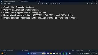 How to Troubleshoot Formula Errors in Excel