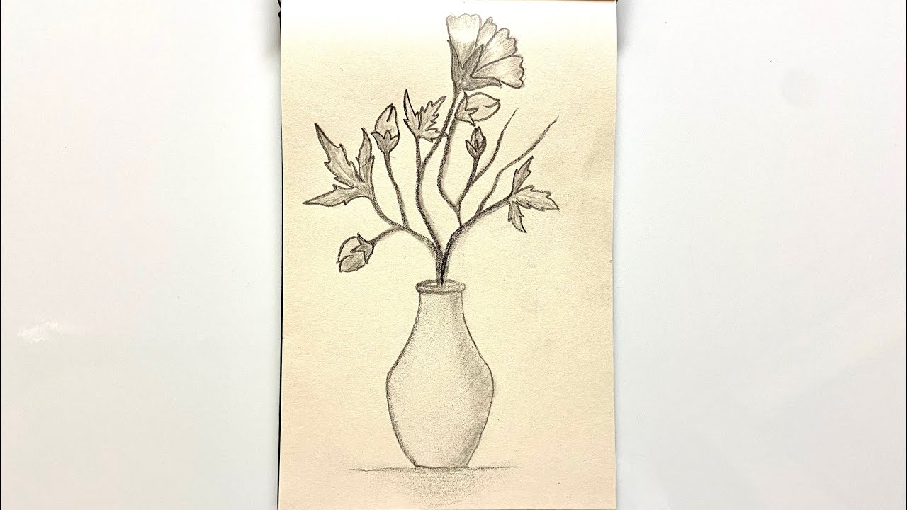 ️ Sketch with me - sketching flower vase / pencil drawings/ shading ...