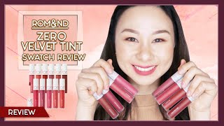 Romand (Rom&nd) Zero Velvet Tint - FULL Swatch Review (All 11 shades) | im_jennytwong