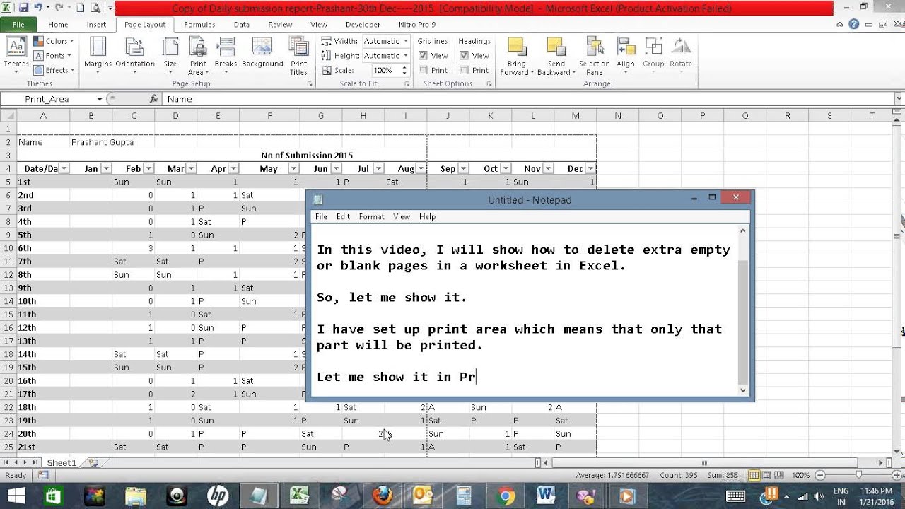 Delete extra empty or blank pages from a worksheet in Excel - YouTube
