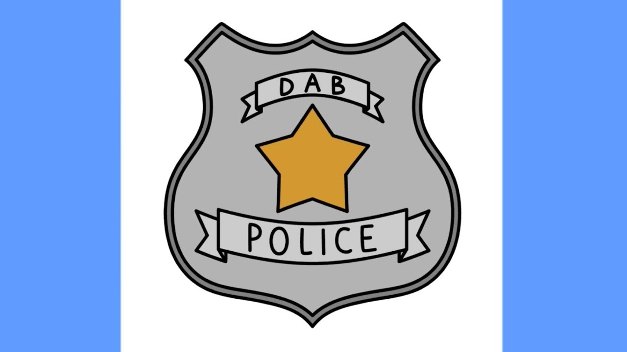 How To Draw Dab Police Badge Youtube