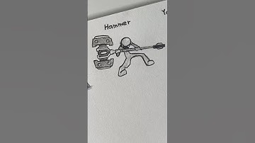 How to draw body with (Gun, Hammer, Yoyo) #drawing #tutorial #stickman #fpy