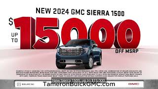 New 2024 GMC Sierra 1500 Up to $15,000 Off MSRP at Tameron Buick GMC
