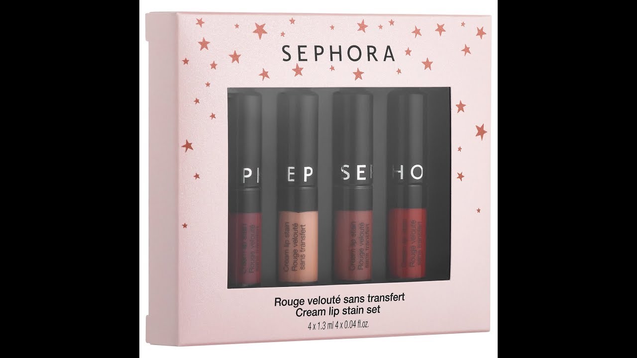 Sephora Collection Cream Lip Stain Set Holiday 2017 Swatch Review