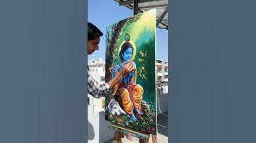 Jay Shree Krishna 🚩❣️ #painting #shorts #shreekrishna e