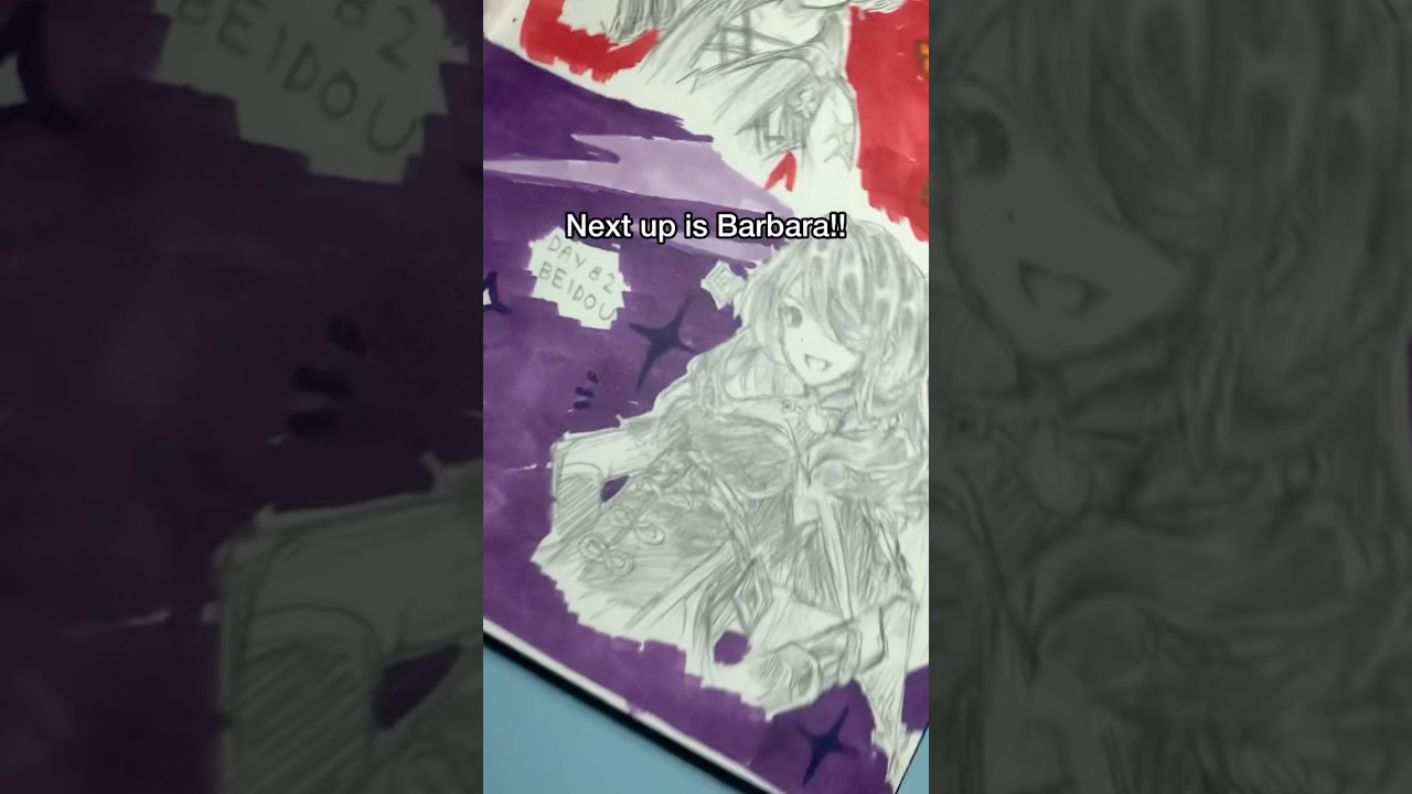 Day 82 of drawing every playable Genshin Impact character - Beidou! 