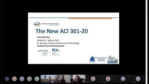 March 16, 2021 SEAOSD & ACI Joint Lunch Meeting The New ACI 301-20