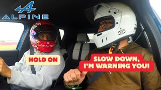 SCARING TONY IN MY ALPINE A290 ON TRACK!