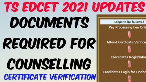 TS EDCET 2021 Documents Required for Counselling//Certificate verification//Counselling Dates.?