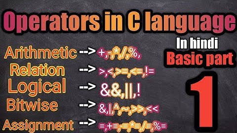 !HINDI Operators in c language ||  Basic part 1