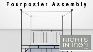 Four poster Assembly This is how to assemble your fourposter set. video by Samuel Sellers To visit the website click the link below. http://www.nightsiniron.