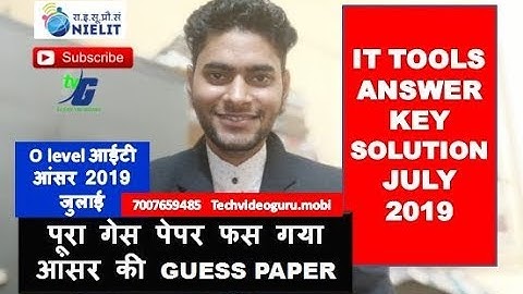 IT TOOLS ANSWER KEY SOLUTION JULY 2019 LIVE 13-7-2019 PURA PAPER FAS GYA