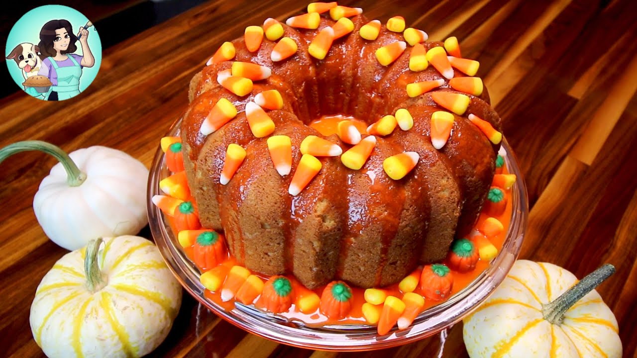 Candy Corn Bundt Cake with Candy Corn Glaze Holiday Recipes Michelle