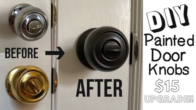 Brass Doorknob makeover// How to Spray Paint Hardware 