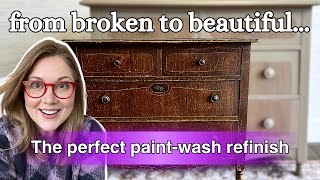 Easy & Beautiful BeigeWash for Modern Refinish of Antique Dresser | How 2 Safely Remove Lead Paint!