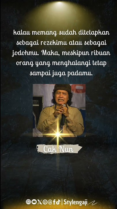 kalau meangbsudah menjadi rezekimu atau jodohmu #caknun #mbahnun #jodoh #rezeki