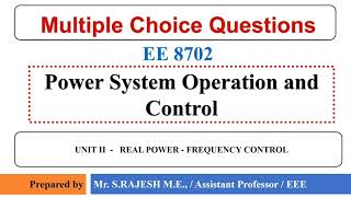 PSOC MCQ UNIT II REAL POWER FREQUENCY CONTROL