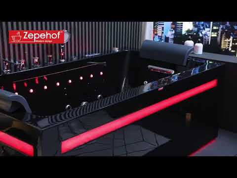 Czarna wanna z hydromasażem EBB-D871 prostokątna 180cmx100cmx65cm 2 DYSZE OBROTOWE, MASAŻ KARKU, WODOSPADY, PILOT — YouTube