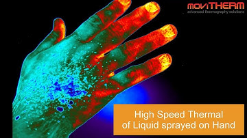FLIR High Speed Thermal recording of Liquid sprayed on Hand