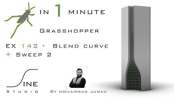 Grasshopper in 1 minute - EX 142 - Blend curve + Sweep 2